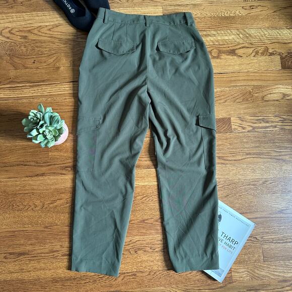 Express Olive Green Crop High Rise Trouser Pants - Picture 4 of 9